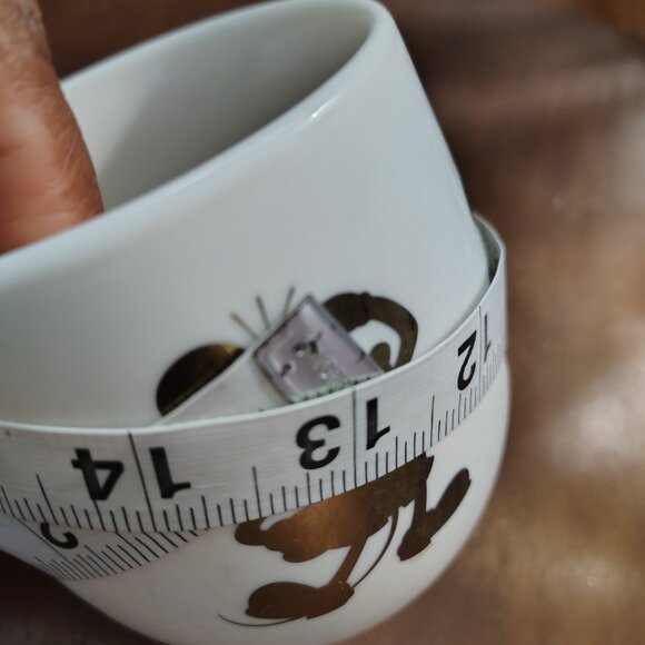 Disney Porcelain Mug Gold Metallic Mickey Mouse Tea Coffee Cup Perfectly Large - Picture 7 of 8